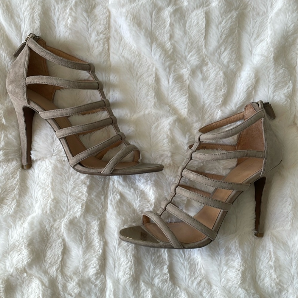 COACH LAVINA LEATHER STRAPPY HEELS PUMPS NWOT